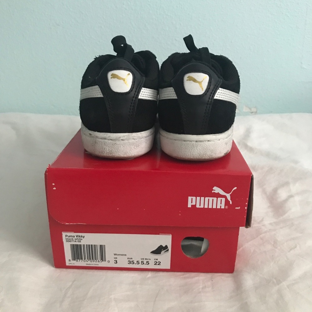 Puma Black Faux Suede Sneakers - Picture 5 of 6